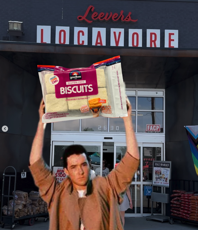 Leevers Locavore storefront with shopper